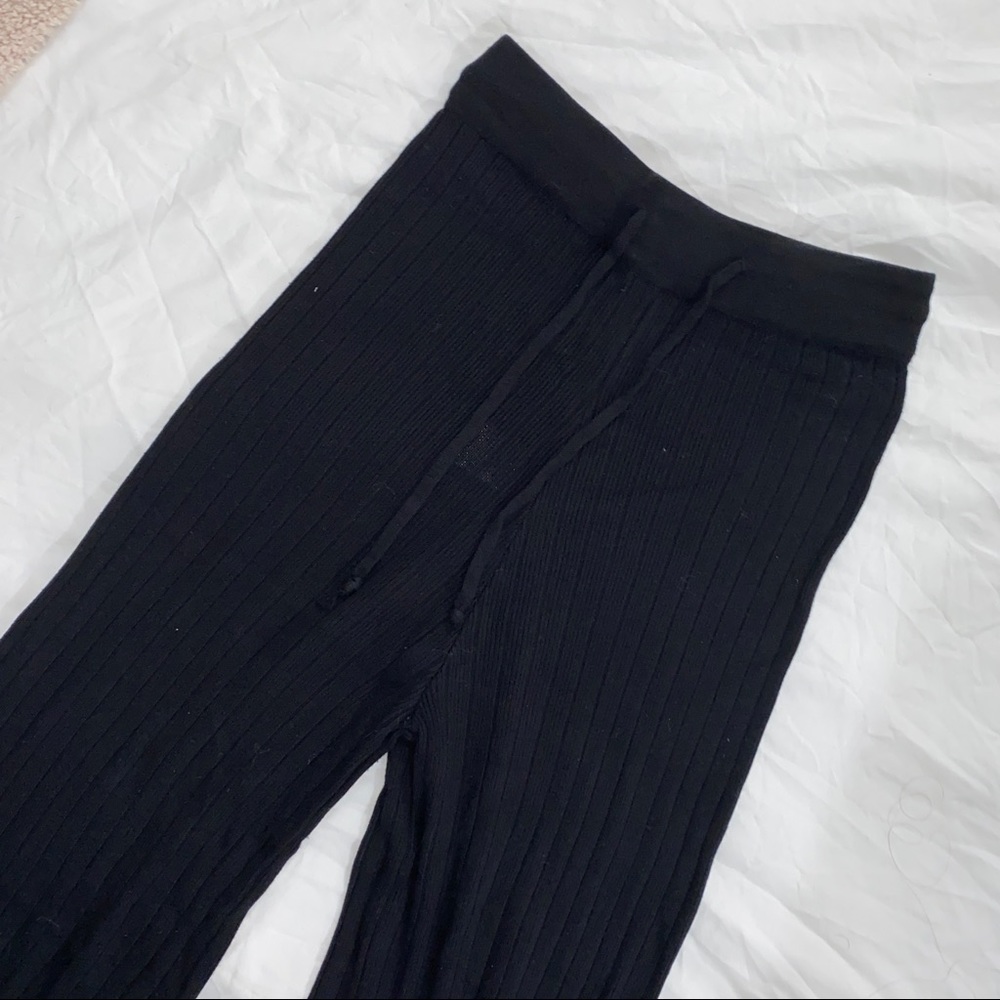 Knit wide-leg pants